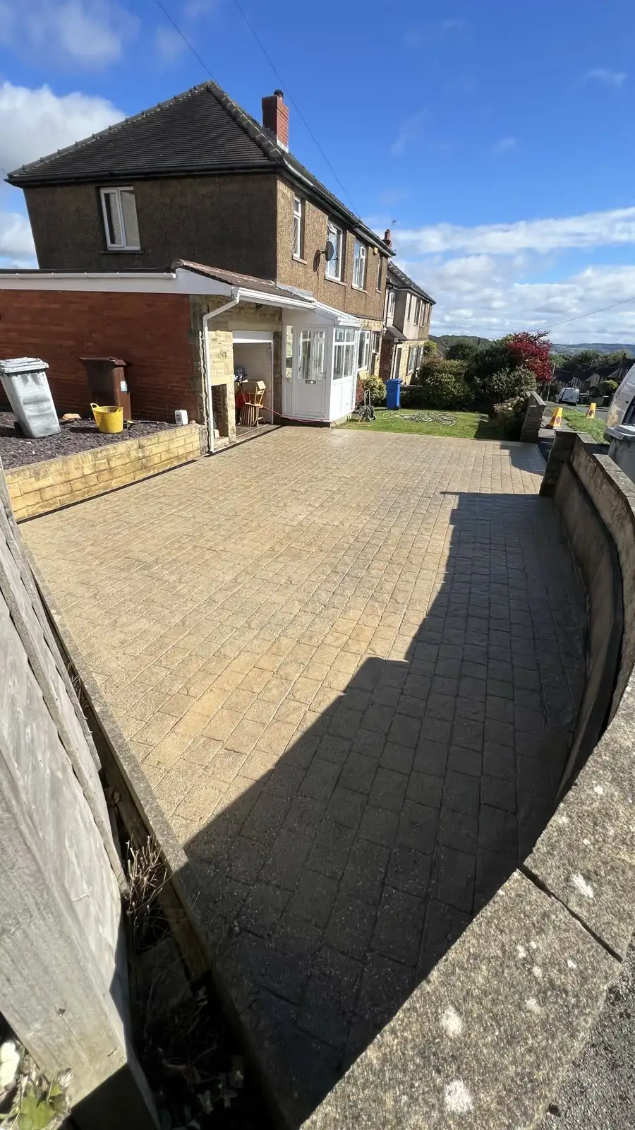 Block paving driveway, Wembley — after cleaning