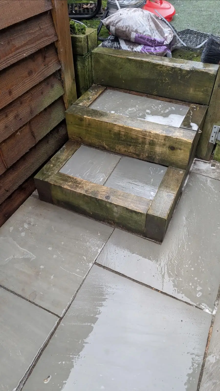 Garden steps & patio, Bromley — after cleaning