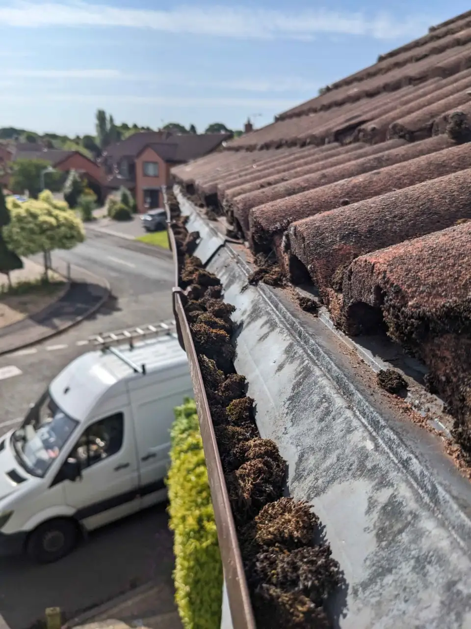 Gutters, Enfield — before cleaning