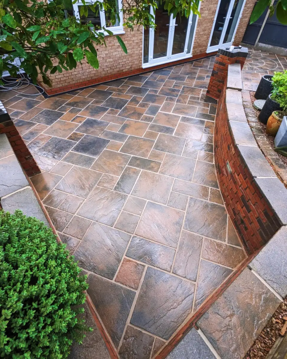 Patio & garden wall, Ealing — after cleaning