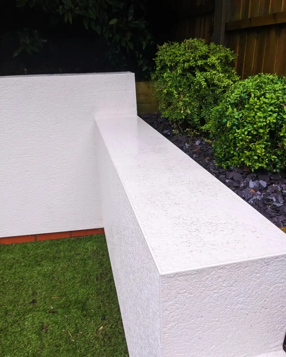 Rendered wall, Kingston upon Thames — after cleaning