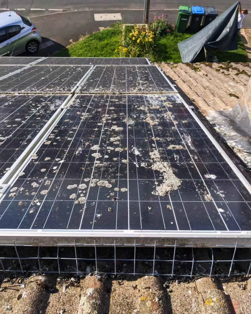 Solar panels, Bromley — before cleaning