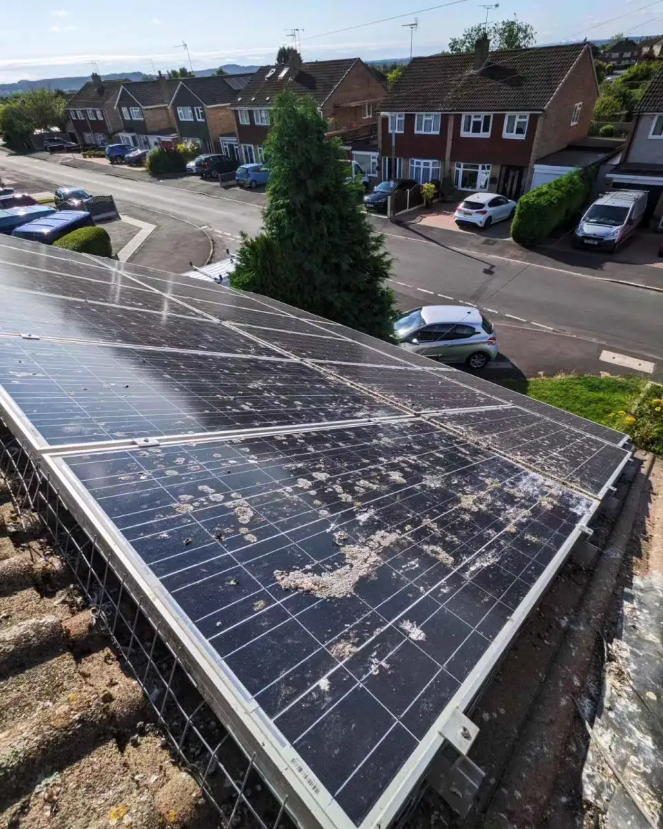 Solar panels, Sutton — before cleaning
